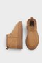 Thick Sole Round Toe Furry Tan Suede Ankle Boots - 5