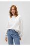 Bisiklet Yaka Beyaz Basic Sweatshirt 1610198-70057 - 2