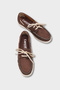 Bria Lace-Up Beaded Comfort Women's Loafer Boat Shoes - 3