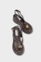 Sandy Wedge Heeled Women's Sandals with Ankle Strap - 4
