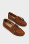 Vicki Genuine Leather Suede Lace-Up Beaded Comfort Women's Loafer Boat Shoes - 6