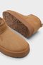 Thick Sole Round Toe Furry Tan Suede Ankle Boots - 7