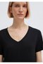 V-Neck Black Basic Viscous T-Shirt Loose Fit / Loose Relaxed Fit 166775 -900 - 7