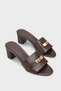 Melinde Medium Heeled Metal Buckle Single Strap Women's Slippers