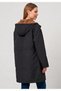 Women's Black Waterproof Micro Fabric Hooded Long Coat with Viscose Blend Cashmere Lining - 5