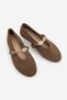 Women's Mary Jane Stoned Daily Ballet Flats Latari Brown Suede