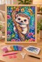 Diamond painting puzzle kit, hedgehog hugging a tree 21x25 cm mosaic