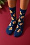 Unisex Ginger Breadman Patterned Christmas Themed Socks Navy Blue - 5