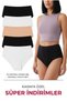 Women's Panties 5 Pack High Waist Cotton Lycra Black White Skin Color