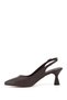 Women's Brown Pointed Toe Goblet Heel Open Back Shoes - 6