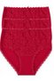 High Waist Lace Bato New Year's Special Collection Red Panties 3-Piece 555 - 2