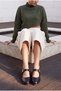 Women's Loafer Buckle Casual Thick Classic Heeled Shoes Meniz Black - 3