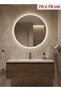 70cm Round Bathroom Mirror With Backlight And Smart Touch Button