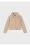 Winter Season Girls' Cardigan with Detachable Collar Detail - Beige - 7