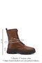 Women's Tan Floater Zippered Rubber Sole Genuine Leather Boots - 3