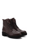 Women's Burgundy Floater Zippered Rubber Sole Genuine Leather Boots - 4
