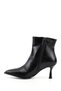 Woman's black zippered thin heeled boots - 6