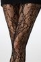 Black Lace Luxe Floral Fishnet Pantyhose - 3