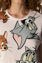 Lila Tom&Jerry Cat Patterned Cotton Trousers Short Sleeve Pajama Set - 5