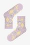 Girl's Lilac Cute Dog Cotton Dog Patterned 4 Pairs of Socks - 4