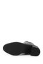 Women's Black Zippered Thick Heeled Boots - 7