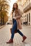 Women's Burgundy Zippered Genuine Leather Boots - 4