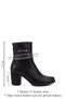 Women's Black Floater Zippered Thick Heeled Genuine Leather Boots - 3