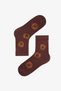 Boy's Brown Brownie Bears Bear Patterned Cotton 4-Pair Socks - 5
