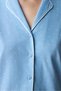 Blue Winter Story Polka Dot Patterned Cotton Long Sleeve Buttoned Shirt Trousers Pajama Set - 4