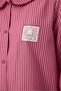 Dusty Rose Rosy Cotton Long Sleeve Buttoned Shirt Pants Pajama Set - 4