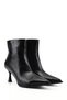Woman's black zippered thin heeled boots - 5