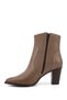 Women's Mink Antique Zippered Pointed Toe Genuine Leather Boots - 6