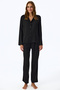 Black Fleur Satin Snake Patterned Long Sleeve Buttoned Shirt Trousers Pajama Set