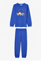 Boy's Cobalt Blue Paws&Play Cotton Long Sleeve 2-Piece Pajama Set - 4