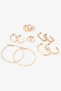 Gold Color Galary 6-Piece Earring Set - 3