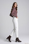 Women's Brown Zippered Thick Heeled Boots - 4