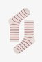 5 Pairs of Seamless Cotton Line Patterned Socks - 6