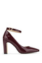 Women's Faux Leather Burgundy Patent Leather Heeled & Stiletto Shoes