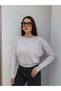 Striped One-Shoulder Slim Knit Sweater - 4