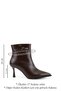 Women's Brown Zippered Thin Heeled Boots - 3