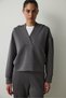 Antrasit Kapüşonlu Modal Crop Sweatshirt