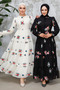 Embroidery Patterned Ecru Hijab Dress 45541E - 5