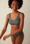 Gray and Black Hunter Accessory Detailed Bikini Top - 2