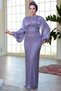 Beaded Lilac Hijab Evening Dress 4961Lila - 3