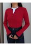 Polo Collar Cuff Detailed Sweater - 3