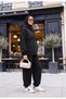 Kangaroo Pocket Modal Tracksuit Set – Hooded - Black - 2