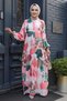 Floral Patterned Pink Hijab Dress 18236P - 2
