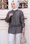 Buttoned Smoked Hijab Shirt 32358Fu - 3