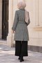 Crow Patterned Belted Coat 90312 - 4
