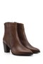 Women's Brown Antique Zippered Pointed Toe Genuine Leather Boots - 5